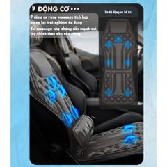 Nệm massage ô tô Nikio NK-150 - Con lăn 3D kết hợp rung và nhiệt hồng ngoại, giảm đau mỏi cổ vai gáy, lưng, mông, tiện lợi cho xe hơi và văn phòng