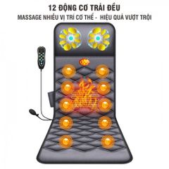 Nệm Massage Toàn Thân Nikio NK-151 Có Gối Massage Cổ - Thiết Bị Chăm Sóc Sức Khỏe Đa Năng Với 10 Động Cơ Rung Và Hồng Ngoại Sưởi Ấm