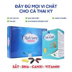 Combo Vitamin Avisure Mama 60 viên & Canxi HiCal 60 viên - Bổ sung sức khỏe thiết yếu cho mẹ bầu và người cần canxi