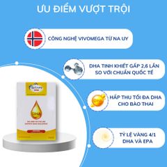 Viên uống DHA cho bà bầu Avisure - Hỗ trợ phát triển trí não và thị giác trong thai kỳ, Omega-3 tinh khiết từ Na Uy