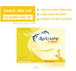 Canxi cho bé Avisure Calkid bổ sung canxi hữu cơ và D3 giúp trẻ cao lớn vượt trội 30 ống