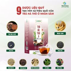 Trà Hà Thủ Ô Nhân Sâm 9 Vị - Giúp Mọc Tóc Nhanh và Đen Tóc Tự Nhiên - Thảo Dược Tăng Cường Sức Khỏe Tóc 40 Túi Lọc