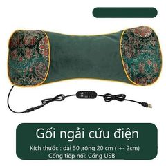 Gối Ngải Cứu Cắm Điện Nóng Giảm Đau Cổ Vai Gáy - Thiết Bị Massage Thư Giãn Chất Liệu Vải Nhung Cao Cấp
