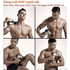 Súng massage cầm tay Nikio NK-171 - Sạc chạm thông minh, 6 đầu matxa độc đáo