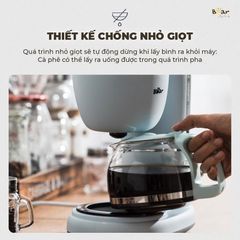 Máy Pha Cà Phê Mini Bear SB-CF06A 600ml - Thiết Kế Gọn Nhẹ, Chất Liệu Thủy Tinh An Toàn, Dễ Dàng Điều Chỉnh Hương Vị