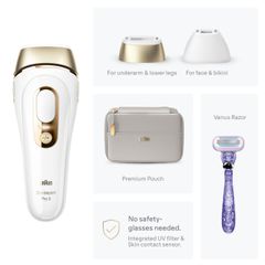 Máy triệt lông Braun Silk-expert Pro 5 IPL PL5157 - Công nghệ triệt lông tại nhà nhanh chóng, hiệu quả cao, kèm 3 đầu bắn chuyên dụng