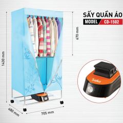 Tủ Sấy Quần Áo Saiko CD-1502 - Máy Sấy Khô 15kg, Tiết Kiệm Thời Gian và Điện Năng, Chức Năng 2 Trong 1 và Thiết Kế Tiết Kiệm Không Gian