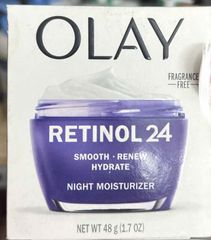 Kem Dưỡng Da Ban Đêm Olay Regenerist Retinol 24 - 48g, Chống Lão Hóa, Làm Trắng Da, Xoá Nếp Nhăn, Giữ Ẩm 24 Giờ, Mỹ