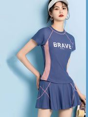 Đồ Bơi Thể Thao Nữ Che Bụng Rời Váy Màu Navy (Tặng kèm 1 cặp mút ngực )