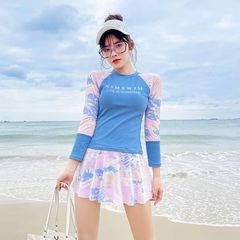 Bộ đồ bơi bikini nữ dài tay xinh xắn kín đáo ( Tặng kèm 1 cặp mút ngực )