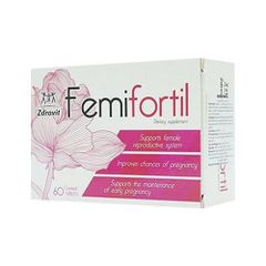 Viên Uống Femifortil Hỗ Trợ Sinh Sản, Tăng Khả Năng Thụ Thai - Bổ Trứng Cho Phụ Nữ - Hộp 60 Viên Chính Hãng