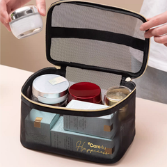 Túi Đựng Mỹ Phẩm Cao Cấp Care4U 21x12x13 cm - Túi Lưới Thanh Lịch, Tiện Lợi Cho Du Lịch và Công Sở, Quà Tặng Hữu Ích