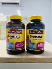 Vitamin Tổng Hợp Bà Bầu Nature Made Prenatal Folic Acid + DHA - Hỗ Trợ Phát Triển Mẹ Và Bé, 150 Viên