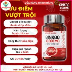 Bổ huyết ích não GINKGO 10000 của Thung lũng xanh-Hộp 30v,60v