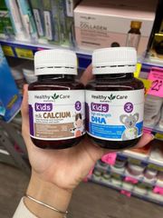 Healthy Care DHA (60 viên) và Milk Canxi (60 viên) - Combo phát triển chiều cao, trí thông minh cho bé