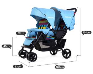 Xe đẩy đôi Seebaby T12-T-S - Xe đẩy cho bé nhẹ, an toàn, tiện dụng cho trẻ từ sơ sinh đến 48 tháng, thiết kế hiện đại và dễ gấp gọn