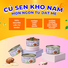 Củ Sen Kho Nấm Ăn Liền Tâm Minh Foods - Món Ăn Dinh Dưỡng Tiện Lợi Không Chất Bảo Quản 140g, Hương Vị Truyền Thống Việt