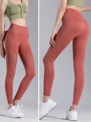 Quần Dài Legging Nữ Cạp Cao Gen Bụng Hack Mông Thun Mịn Thoáng Khí - Phối Rách Thời Trang Cho Tập Gym