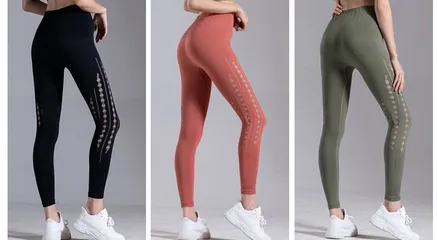 Quần Dài Legging Nữ Cạp Cao Gen Bụng Hack Mông Thun Mịn Thoáng Khí - Phối Rách Thời Trang Cho Tập Gym