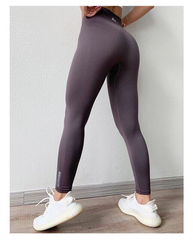 Quần Dài Nữ Dệt Gân Sọc Nâng Mông Tập Gym Yoga - Chất Liệu Thun Cao Cấp, Cạp Cao Tôn Dáng, Tặng Kèm Mút Độn Ngực