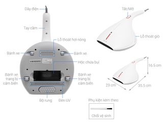 Máy Hút Bụi Khử Khuẩn Cầm Tay Deerma DEM-CM800 - Lực Hút 13,000 PA, Khử Trùng UV, Vệ Sinh Giường Nệm Hiệu Quả, An Toàn và Im Lặng