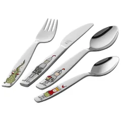 Bộ 4 dao thìa dĩa trẻ em an toàn Zwilling 07132-210-0 - Thiết kế ngộ nghĩnh, chất liệu thép không gỉ, phù hợp cho trẻ từ 3 tuổi trở lên