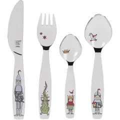 Bộ 4 dao thìa dĩa trẻ em an toàn Zwilling 07132-210-0 - Thiết kế ngộ nghĩnh, chất liệu thép không gỉ, phù hợp cho trẻ từ 3 tuổi trở lên