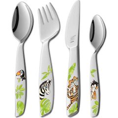 Bộ Đồ Ăn Trẻ Em Zwilling 4 Món - Dao, Nĩa, Thìa Stainless Steel Chất Lượng Cao với Họa Tiết Hiệp Sĩ Vui Nhộn, An Toàn Cho Trẻ Từ 3 Tuổi