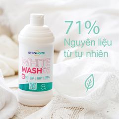 Nước Giặt Đậm Đặc Stanhome White Wash 750ml - Giữ Đồ Trắng Sáng Nguyên Liệu Tự Nhiên, Hiệu Quả Từ Nhiệt Độ 20°C