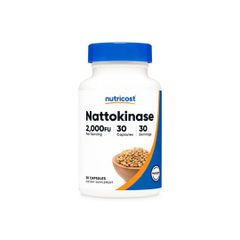 Viên uống Nattokinase 100mg Nutricost - Hỗ trợ tuần hoàn máu, tim mạch và huyết áp khỏe mạnh - 30 viên