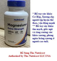 MAGNESIUM EXTRA STRENGTH-NUTRICOST-420MG-60VIEN-XƯƠNG-CƠ BẮP- TIM MẠCH