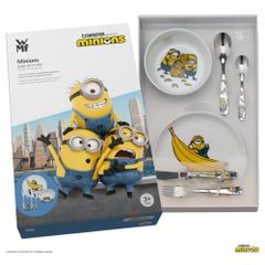 Bộ dao thìa dĩa trẻ em WMF Minions 4 món - Dụng cụ ăn uống inox an toàn cho trẻ từ 3 tuổi - Quà tặng dễ thương cho bé
