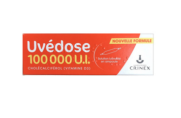 Vitamin D3 Uvedose 100.000 IU - Bổ Sung D3 Liều Cao, Tăng Cường Hệ Miễn Dịch và Xương Khỏe Mạnh - Sản Phẩm Pháp Thương Hiệu Uvedose