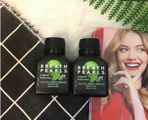 Viên Uống Thơm Miệng Breath Pearls của Úc - Hỗ Trợ Khử Mùi Hôi Miệng, Hương Bạc Hà Tự Nhiên, 50 Viên Sạch Khuẩn