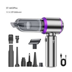 Máy Hút Bụi Ô Tô Cầm Tay Không Dây SuiTu ST-6653 Plus 3 Tốc Độ, Lực Hút Siêu Mạnh