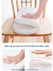 Đệm Lót Ngồi Ghế Gỗ OFFICE CHILL - Nệm Cao Su Non Thoáng Khí Cho Ghế Văn Phòng, Hỗ Trợ Sức Khỏe Người Dùng, Giảm Đau Mỏi