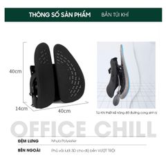 Tựa Lưng Ghế Văn Phòng Công Thái Học ButterFly - Điều Chỉnh 5 Cấp Độ, Hỗ Trợ Cột Sống, Chất Liệu Polyester Siêu Bền