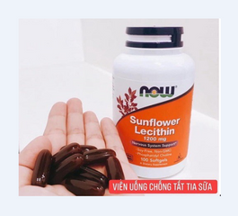 Viên uống chống tắc tia sữa Now Sunflower Lecithin 1200mg - 100viên