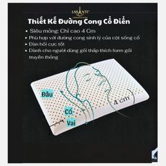 Gối Cao Su Lasante Siêu Mỏng(vát cạnh)