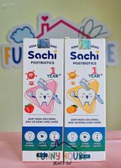 Kem đánh răng tạo bọt Sachi Postbiotics cho bé - Ngừa sâu răng, khử mùi hôi miệng, 80ml, an toàn với thành phần tự nhiên