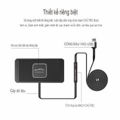 Đế Sạc Không Dây Trên Ô Tô 15W Chống Trượt - Sạc Nhanh cho iPhone, Samsung, Huawei - Giải Pháp Tiện Lợi Khi Lái Xe