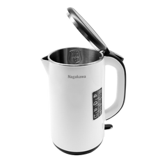 Ấm Siêu Tốc 2 Lớp Inox 304 Nagakawa NAG0321 1.8L - Công Suất 1800W, Thiết Kế Sang Trọng, Tự Ngắt An Toàn, Bình Đun Nước Gia Đình