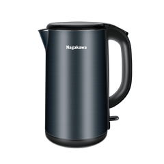 Ấm Siêu Tốc Nagakawa NAG0320 - 1.8L Inox 304, Công Suất 1800W, Thiết Kế 2 Lớp Sang Trọng, Đế Xoay 360 Độ, Chống Cạn Nước