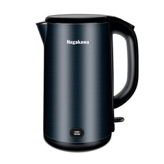 Ấm Siêu Tốc Nagakawa NAG0319 1.8L Inox 304 - Thiết Kế 2 Lớp Sang Trọng, Công Suất 1800W, Chức Năng Giữ Ấm Tiện Lợi