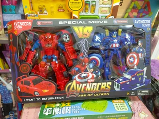 Đồ Chơi Lắp Ghép Biến Hình Xe Ô Tô Robot Siêu Nhân Hulk, Iron Man, Spider-Man & Đội Trưởng Mỹ - Quà Tặng Cho Trẻ Em