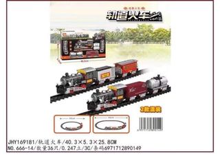 Đồ chơi tàu hỏa 3 toa có đèn và âm thanh - Đường ray xe lửa chạy bằng pin - Quà tặng lý tưởng cho trẻ em