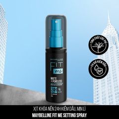Xịt Khóa Nền, Cố Định Trang Điểm Kiềm Dầu, Mịn Lì Maybelline Fit Me Matte Poreless Setting Spray 60ml
