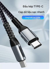 Cáp Sạc Nhanh Type C 100W/240W E-marker - Dây Sạc Bọc Dù Hỗ Trợ Sạc Nhanh Đa Thiết Bị Chất Liệu Bền Bỉ