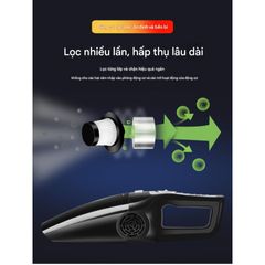 Máy Hút Bụi Cầm Tay 120W Bymaocar - Lý Tưởng Cho Xe Ô Tô, Thiết Kế Gọn Nhẹ, Đầu Hút Đa Năng, Hệ Thống Lọc HEPA Bảo Vệ Sức Khỏe