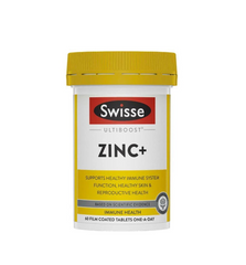 Viên uống bổ sung kẽm Swisse Ultiboost Zinc+ Úc 60 viên - Tăng cường sức đề kháng, đẹp da, tóc, hỗ trợ miễn dịch và sinh sản